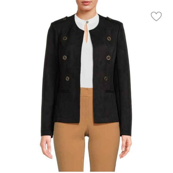 Tommy Hilfiger faux suede black blazer S - Picture 2 of 7